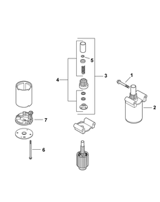Engine Starter Motor Diagram and Parts List for FMZ50 17AF4BFP009-17AF4BFP010-17AF4BFP209-17AF4BFP210-17AF4BFP710 Cub Cadet Lawn Tractor